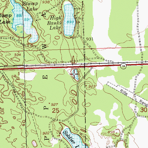 Topographic Map of Monument Lake, MI
