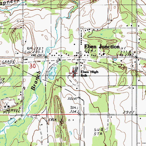 Topographic Map of Superior Central School, MI