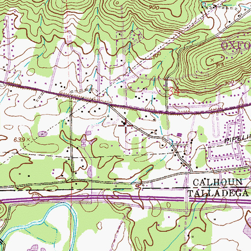 Topographic Map of Rocky Mount Baptist Church, AL