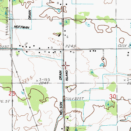 Topographic Map of Nelson Drain, MI