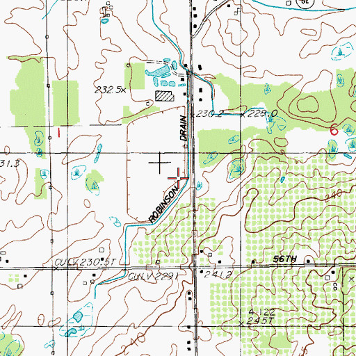 Topographic Map of Robinson Drain, MI