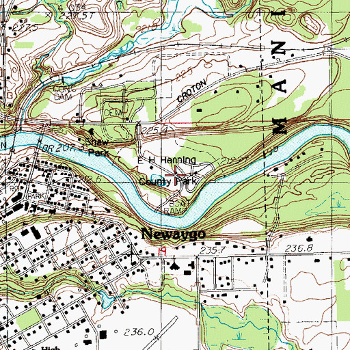 Topographic Map of EH Henning County Park, MI