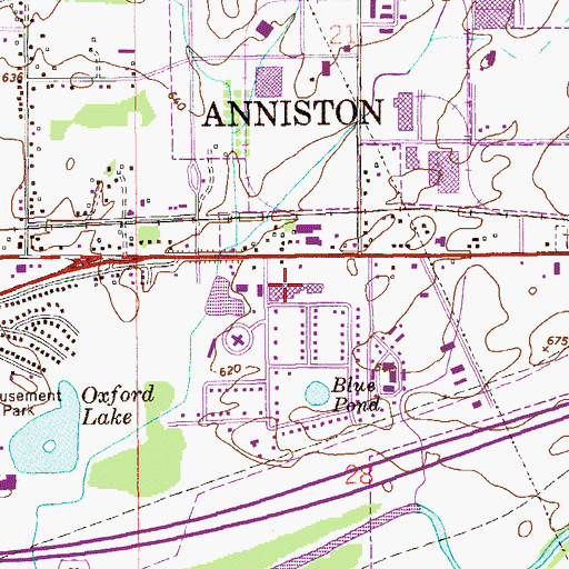 Topographic Map of Sky City Shopping Center, AL