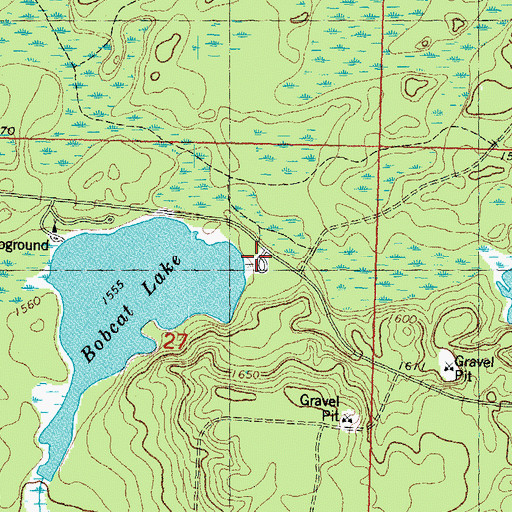 Topographic Map of Bobcat Lake Picnic Area, MI