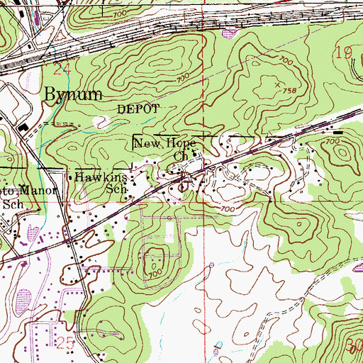 Topographic Map of Springhill Baptist Church, AL