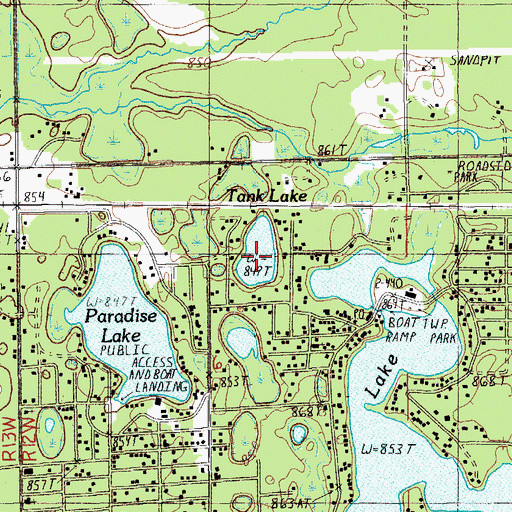 Topographic Map of Tank Lake, MI