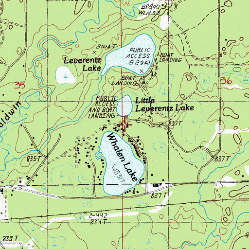 Topographic Map of Little Leverentz Lake Recreation Site, MI