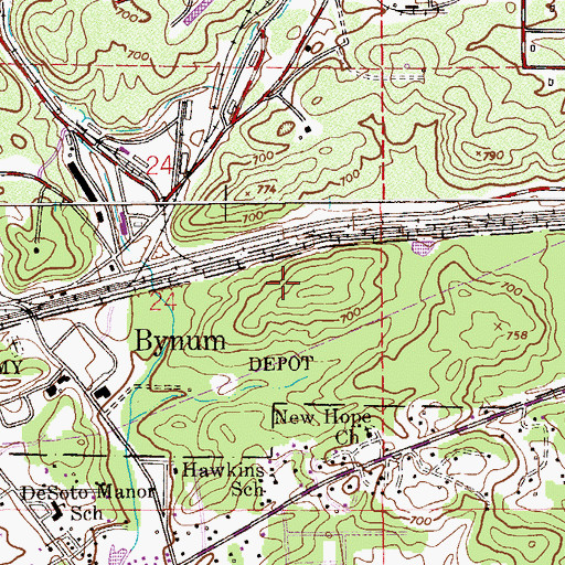 Topographic Map of Tarsus (historical), AL