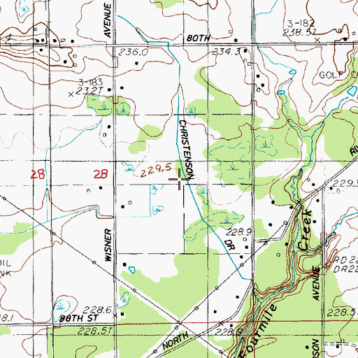 Topographic Map of Christenson Drain, MI