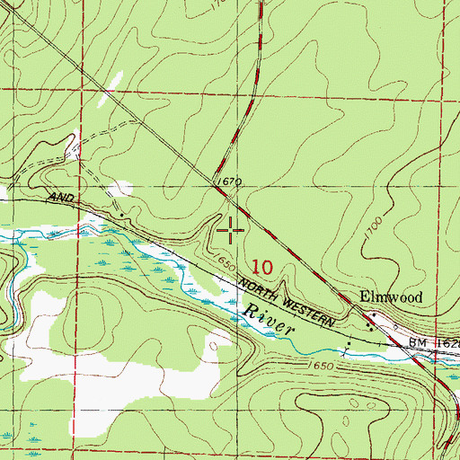 Topographic Map of Elmwood Wayside, MI