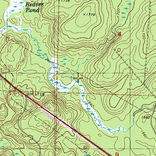 Topographic Map of Cedar Creek, MI