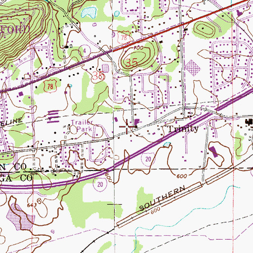 Topographic Map of Trinity Christian Academy, AL