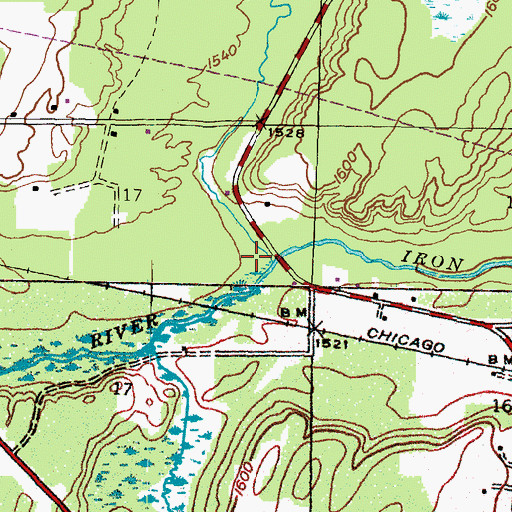 Topographic Map of Autio Creek, MI