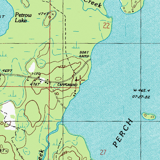Topographic Map of Perch Lake Campground, MI