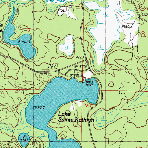 Topographic Map of Lake Sainte Kathryn Campground, MI