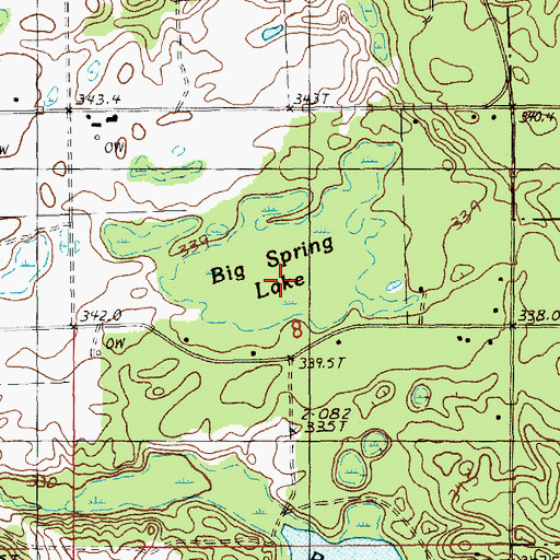 Topographic Map of Big Spring Lake, MI