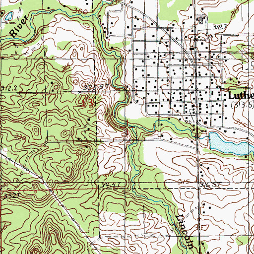 Topographic Map of Lincoln Creek, MI