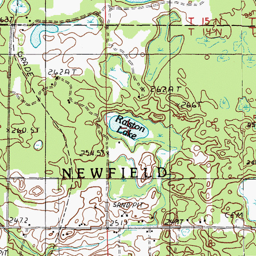 Topographic Map of Ralston Lake, MI
