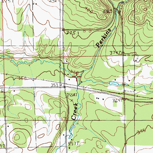 Topographic Map of Perkins Creek, MI