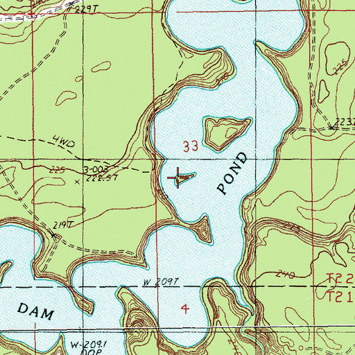Topographic Map of Birch Island, MI