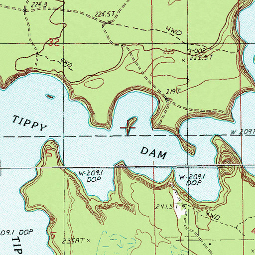 Topographic Map of Cedar Island, MI