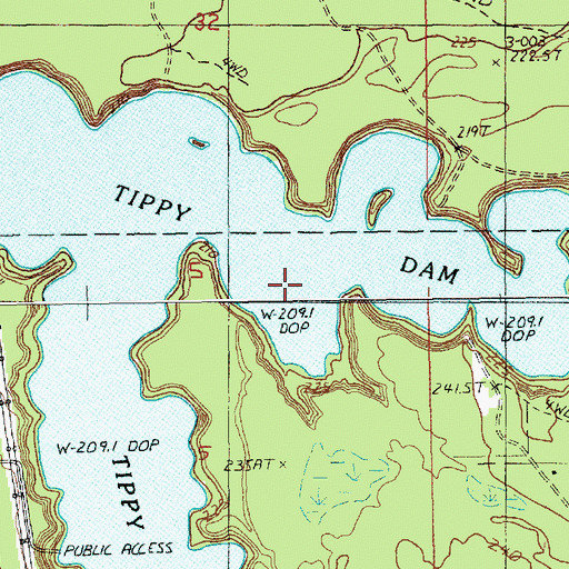 Topographic Map of Tippy Dam, MI