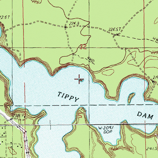 Topographic Map of Fitch Island, MI