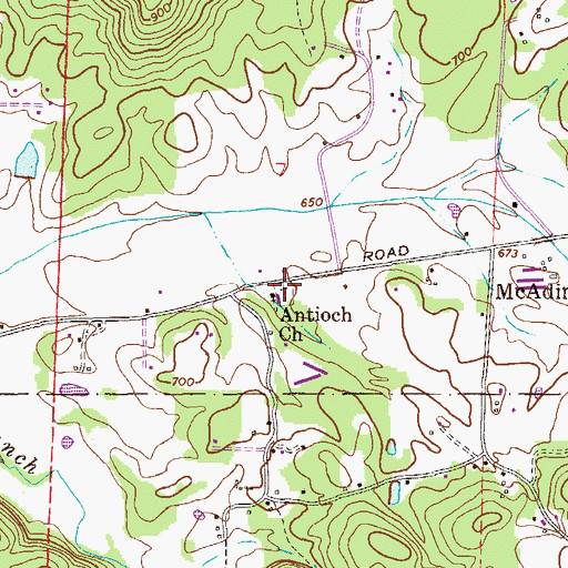 Topographic Map of Antioch Cemetery, AL