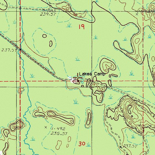 Topographic Map of Lakes Camp, MI