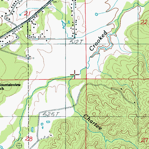 Topographic Map of Chartee Creek, AL