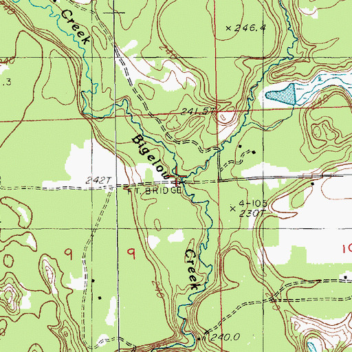 Topographic Map of Cold Creek, MI