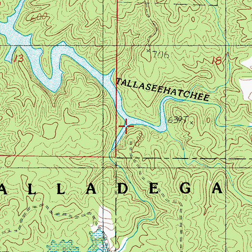 Topographic Map of Wills Creek, AL