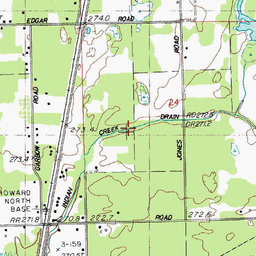 Topographic Map of Indian Creek Drain, MI