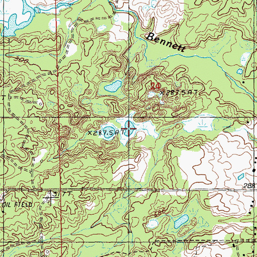 Topographic Map of Lee Lake, MI