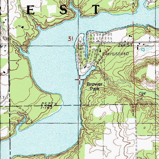Topographic Map of Laverne Creek, MI
