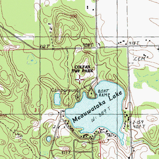 Topographic Map of Clofax Township Park, MI