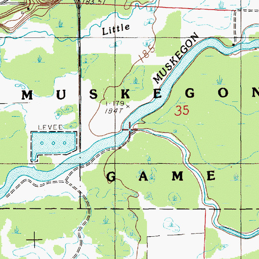 Topographic Map of Maple River, MI