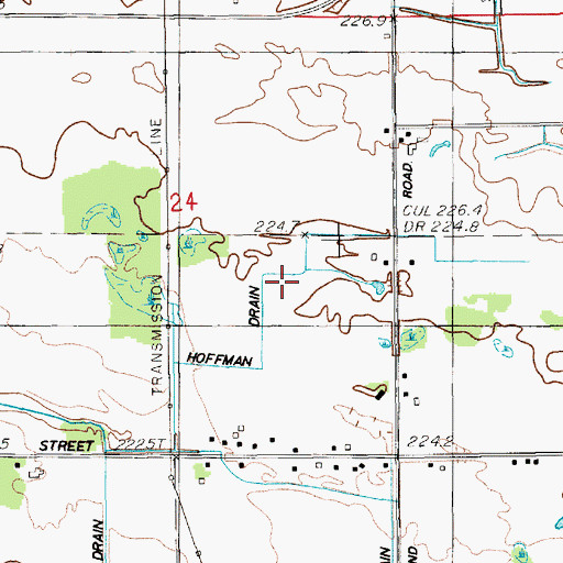Topographic Map of Hoffman Drain, MI