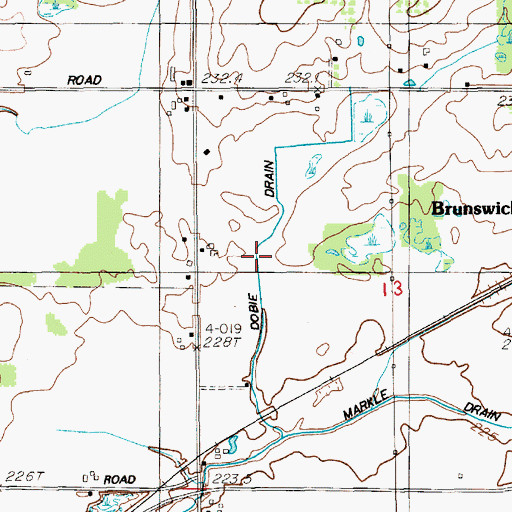 Topographic Map of Dobie Drain, MI