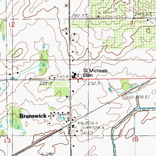 Topographic Map of Saint Michaels Cemetery, MI
