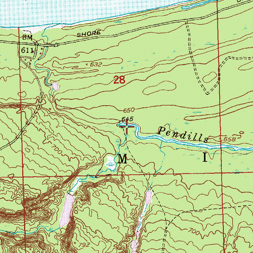 Topographic Map of Viddian Creek, MI