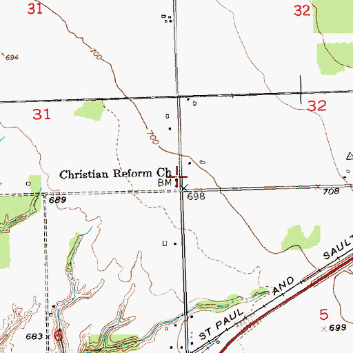 Topographic Map of Christian Reform Church, MI