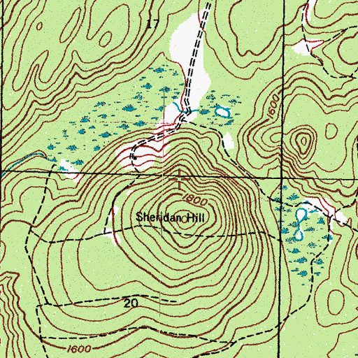 Topographic Map of Brule Mountain Ski Area, MI