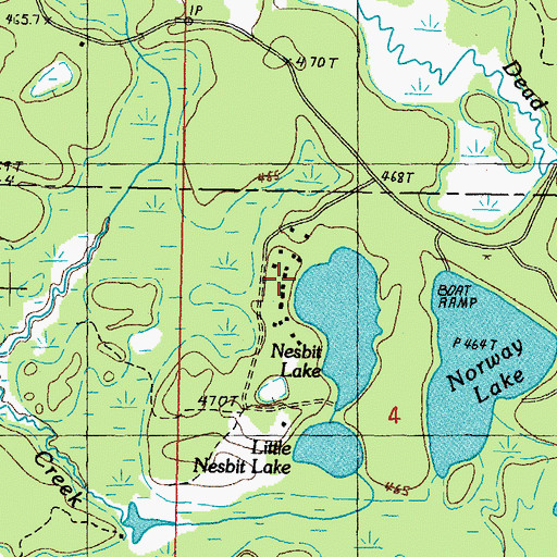 Topographic Map of Nesbit Lake Organization Camp, MI