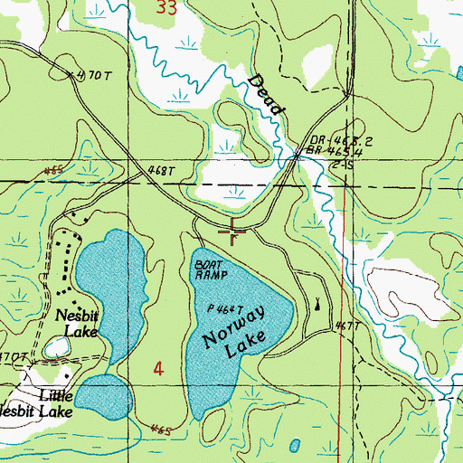 Topographic Map of Norway Lake Campground and Picnic Area, MI