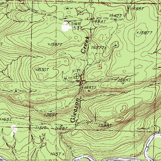Topographic Map of Gleason Creek Falls, MI