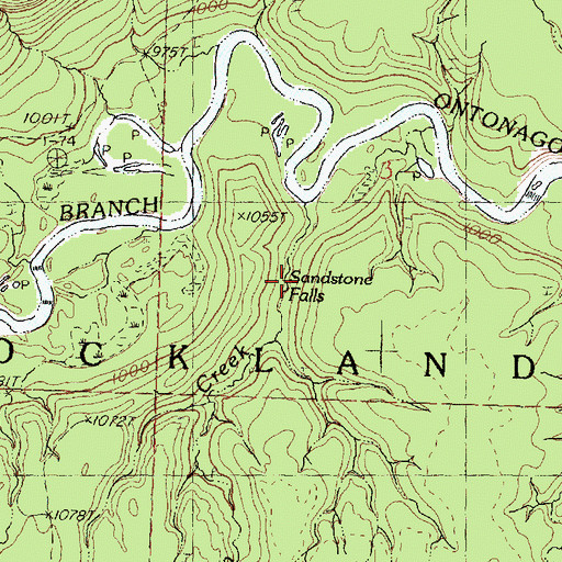 Topographic Map of Sandstone Falls, MI