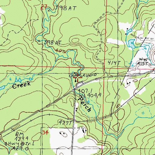 Topographic Map of Perch River Picnic Area, MI