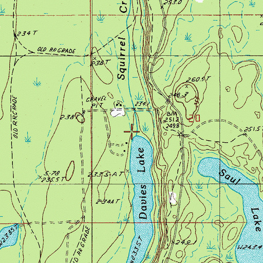Topographic Map of Squirrel Creek, MI
