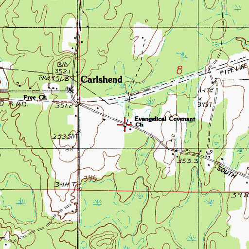 Topographic Map of Evangelical Covenant Church, MI
